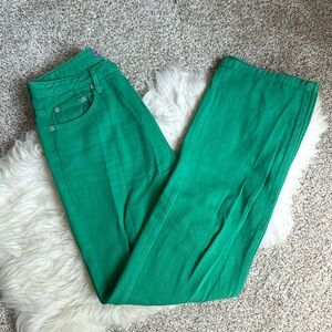 EDIKTED button-fly green jeans